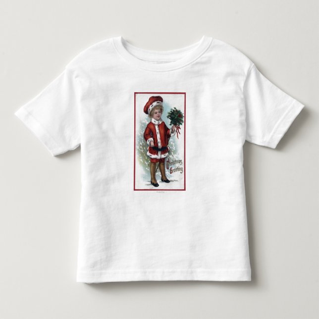 Boy Holding a Bushel of Holly T-shirt (Framsida)