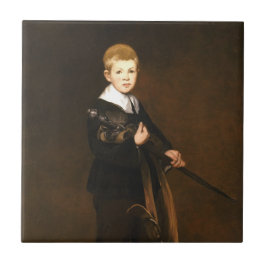 Boy Holding a Sword (av Edouard Manet) Kakelplatta