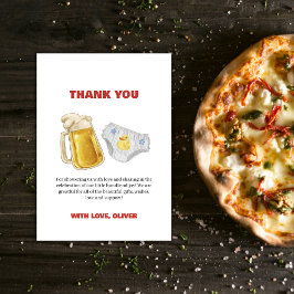 Boy Huggies Chuggies Beer Diaper Baby Shower Tack Kort