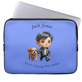 Boy & Hund Anpassad design Laptop Fodral