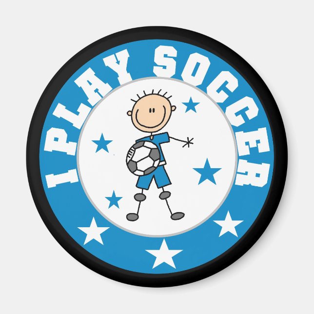 Boy I Play Soccer Tshirts och Gifts Magnet (Framsidan)
