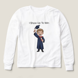 Boy in graduation cap and gown t shirt