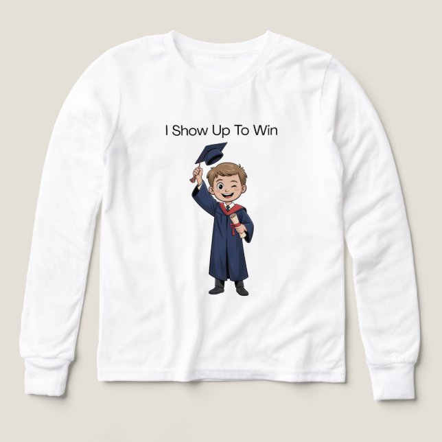 Boy in graduation cap and gown t shirt (Design framsida)