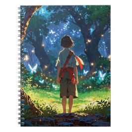 Boy in magical forest anteckningsbok