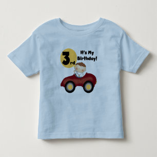 Boy in Red Car 3rd Birthday T-shirts and Gifts