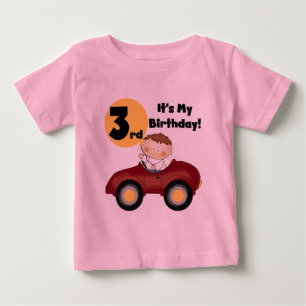 Boy in Red Car 3rd Birthday T-shirts and Gifts