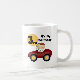 Boy in Red Car 3rd Birthday T-shirts and Gifts Kaffemugg