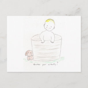 Boy in Tub Vykort