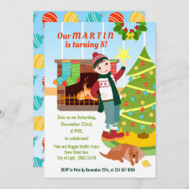 Boy jul Födelsedagsfest inbjudan