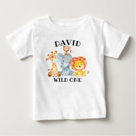 Boy Jungle Animals Vild en födelsedagscute T Shirt