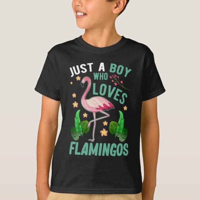 Boy Kärlek Flamingos Kawaii Flamingo T Shirt (Framsida)