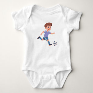 Boy Kicking Soccer Ball - Active Kids Soccer T Shirt