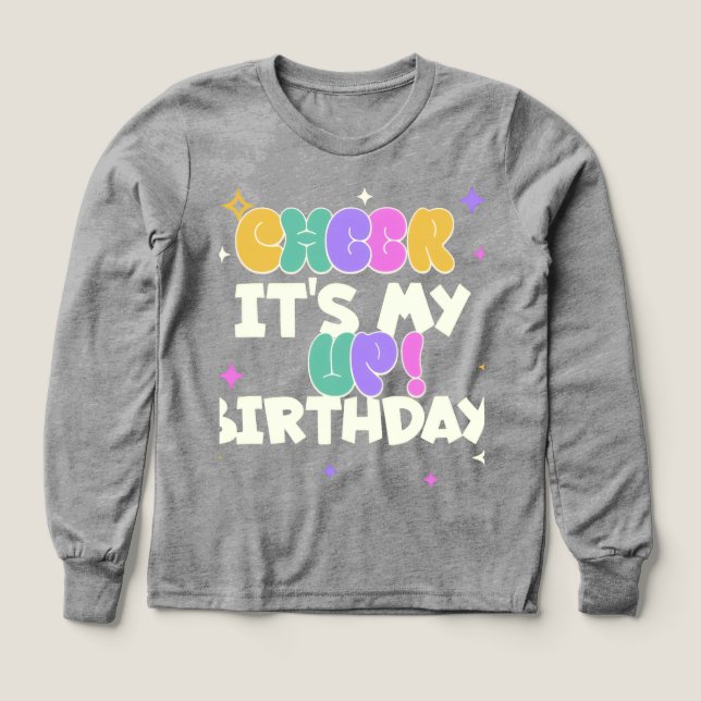 BOY KIDS BIRTHDAY CHEER UP LONG SLEEVE  T SHIRT (Design framsida)