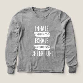 BOY KIDS INHALE AND EXHALE CHEER UP LONG SLEEVE  T SHIRT