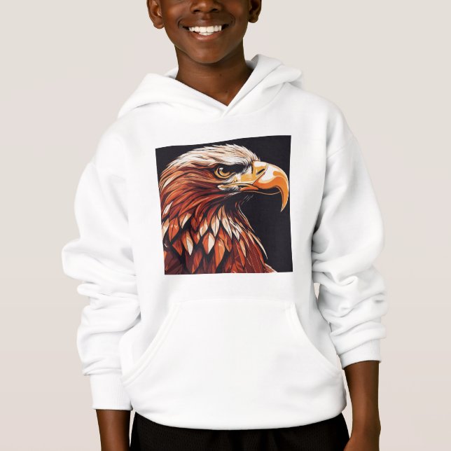 Boy Kids Pullover Print Eagle Hoodies T Shirt (Framsida)