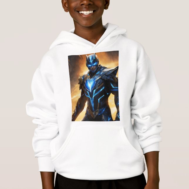 Boy Kids Skriv ut superhjälten Hoodies T Shirt (Framsida)