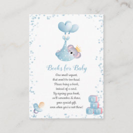 Boy Koala Bear Blue Bokar for Baby Shower Tilläggskort