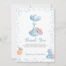 Boy Koala Bear Blue Tack Baby Shower Card