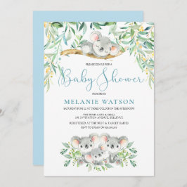 Boy Koala Bush Spädbarn Baby Shower-inbjudningar Inbjudningar