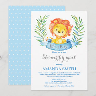 Boy Lejon Baby Shower efter e-postinbjudan Inbjudningar