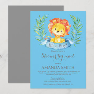 Boy Lejon Baby Shower efter e-postinbjudan Inbjudningar