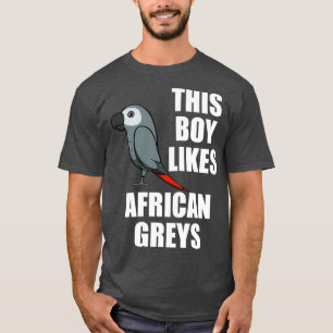 Boy Likes African Grays Exotic Animal Cute Parrot T Shirt