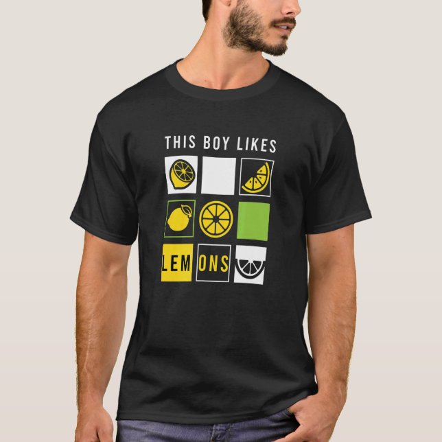 Boy Likes Lemons Summer Lemonade Fruits T Shirt (Framsida)