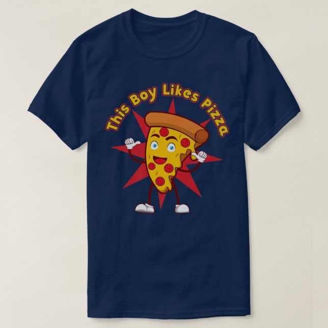 Boy Likes Pizza Funny Saying Pizza Chef  T Shirt (Design framsida)