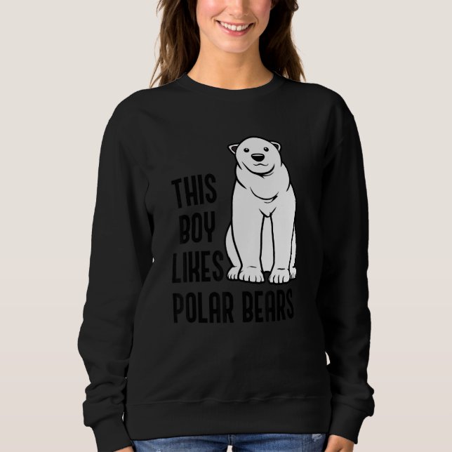 Boy Likes Polar Bears Wildlife Expedition Nature T Shirt (Framsida)