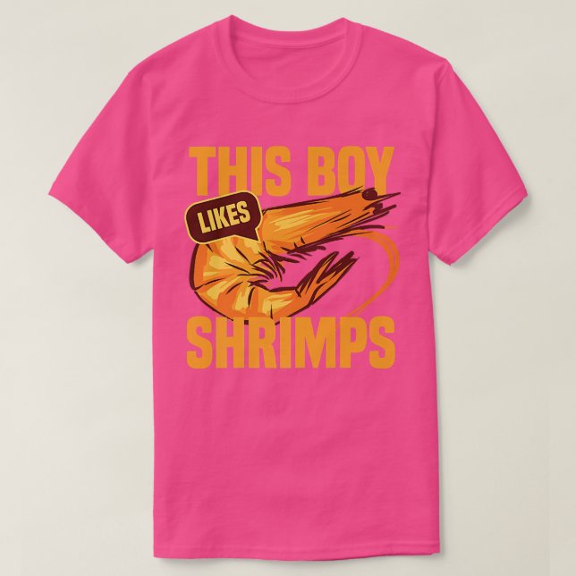 Boy Likes Shrimps Funny Seafood Chef T Shirt (Design framsida)