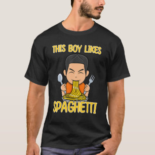 Boy Likes Spaghetti Italiana Noodles Food Chef T Shirt
