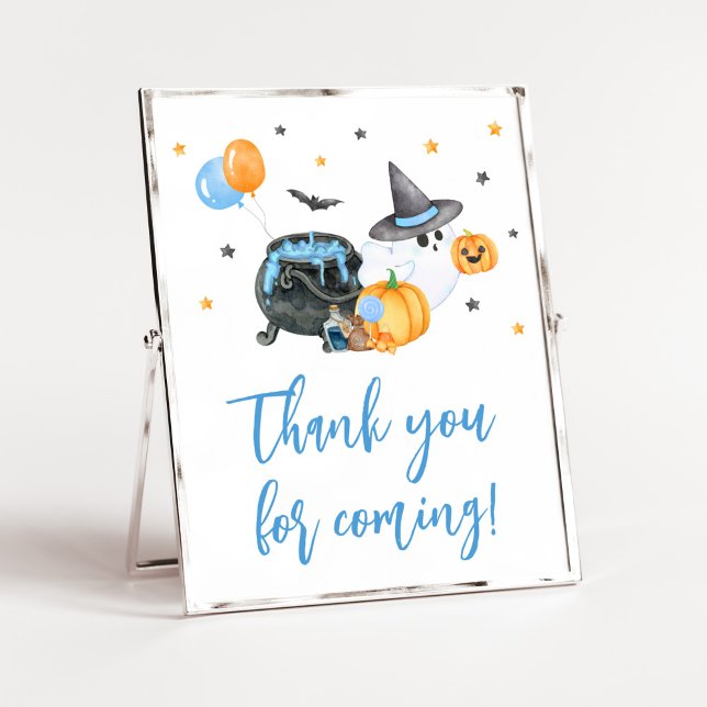 Boy Little Boo Baby Shower Tack för att du kom Poster (Ghost Halloween Baby Shower
Thank you for Coming Sign)