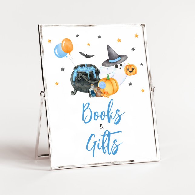 Boy Little Boo Ghost Baby Shower Bokar och Gifts Poster (Ghost Halloween Baby Shower
Books and Gifts Sign)