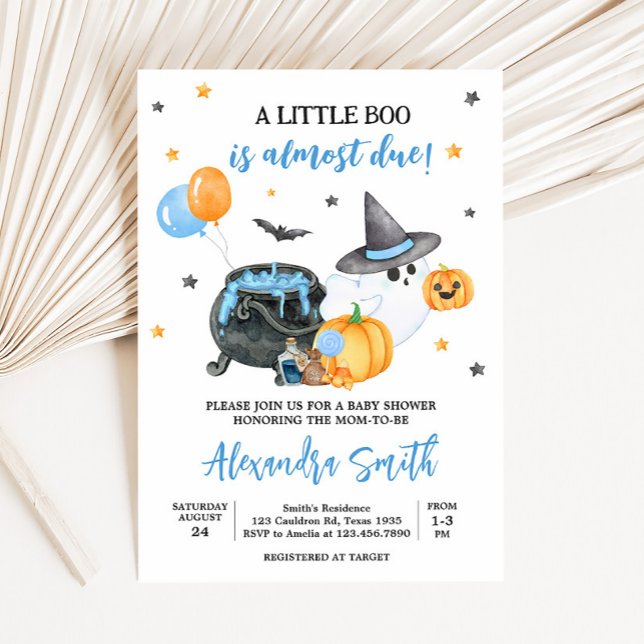Boy Little Boo Ghost Baby Shower Inbjudningar (Ghost Halloween Baby Shower  Invitation
)