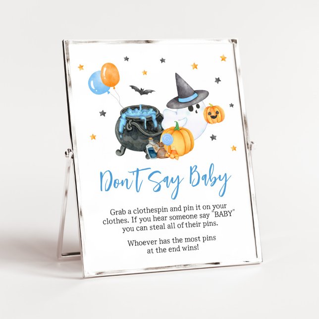 Boy Little Boo Ghost Baby Shower Säg inte Baby Poster (Ghost Halloween Baby Shower
Don't Say Baby Sign)