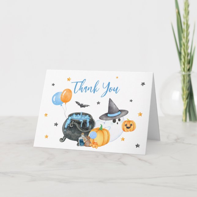 Boy Little Boo Ghost Baby Shower Tack Kort (Framsida)