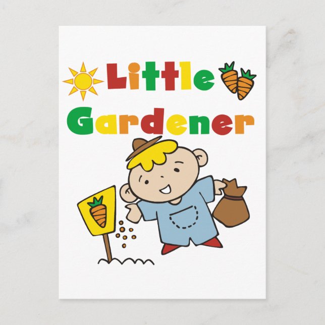 Boy Little Gardener Tshirts och Gifts Vykort (Framsida)