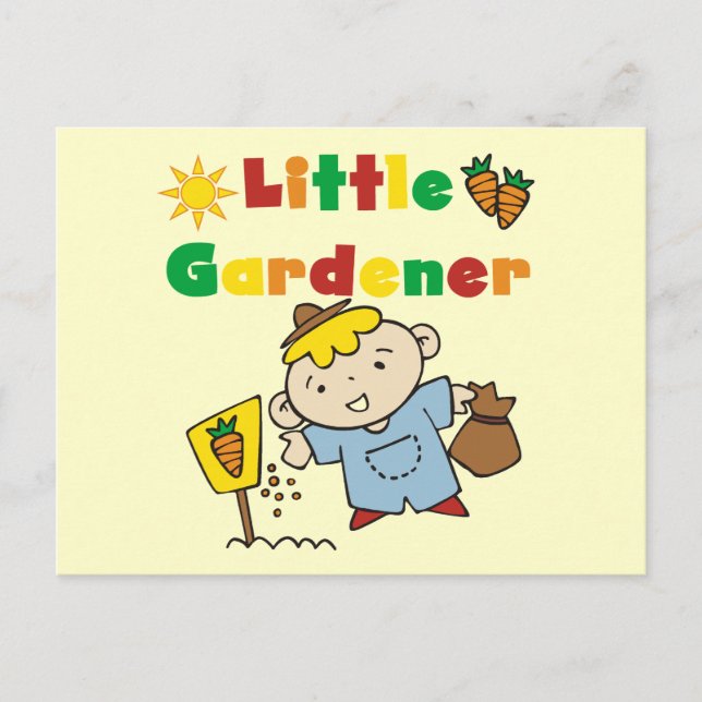 Boy Little Gardener Tshirts och Gifts Vykort (Framsida)