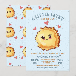 Boy Little Latke Hanukkah Baby Shower Inbjudningar