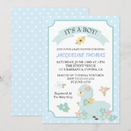 Boy Llama Baby Shower-inbjudan Inbjudningar