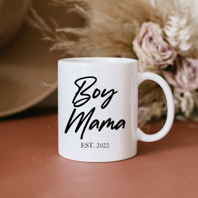 Boy Mamma Anpassningsbar Est. Lägsta antal Mamma M Kaffemugg (Skapare uppladdad)