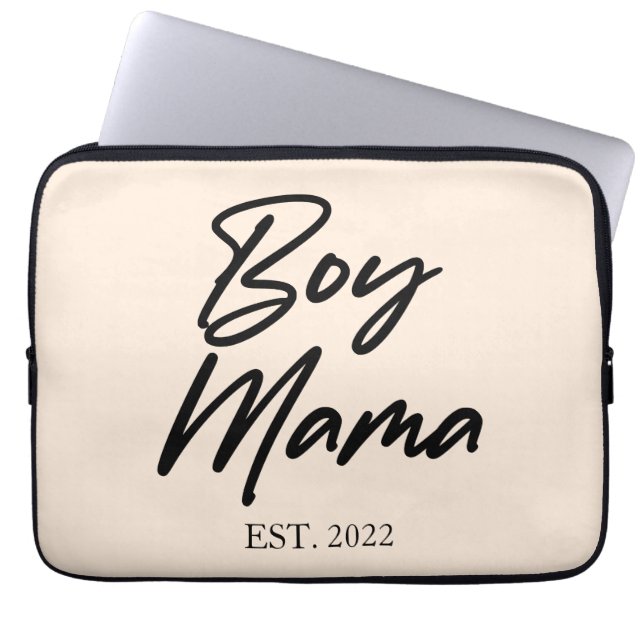 Boy Mamma Anpassningsbar Est. Lägsta antal Mamma M Laptop Fodral (Framsidan)