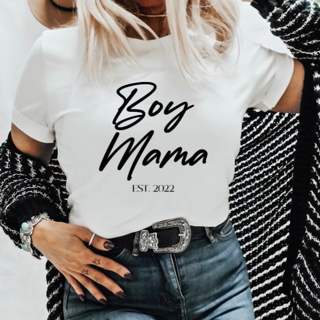 Boy Mamma Anpassningsbar Est. Lägsta antal Mamma M T Shirt (Skapare uppladdad)