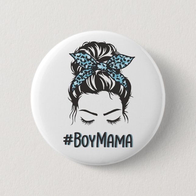 Boy Mamma Messy Bun Boy Mamma Gifts Knapp (Framsida)
