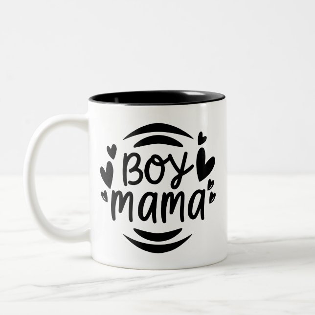 Boy Mamma Mors dag Mor Två-Tonad Mugg (Vänster)
