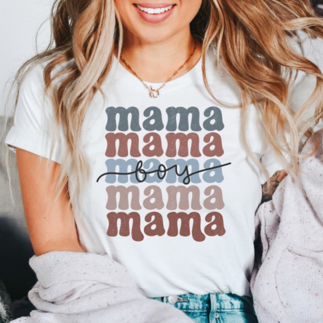 Boy Mamma Mors dag Retro T-Shirt (Skapare uppladdad)