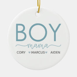 Boy Mamma Personlig med Son's Namn Julgransprydnad Keramik