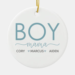 Boy Mamma Personlig med Son's Namn Julgransprydnad Keramik