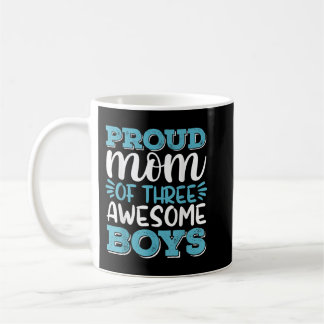 Boy Mamma Shirt for Women, stolt Mamma på 3 Fantas Kaffemugg