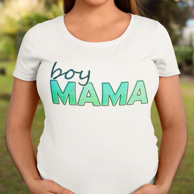 Boy Mamma som matchar grönt färg dam T Shirt (Boy Mama matching green color ladies T-Shirt)